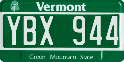 VT license plate YBX944
