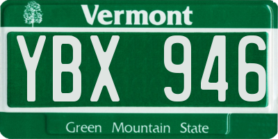 VT license plate YBX946