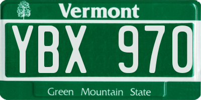 VT license plate YBX970