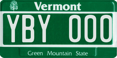 VT license plate YBY000