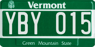 VT license plate YBY015