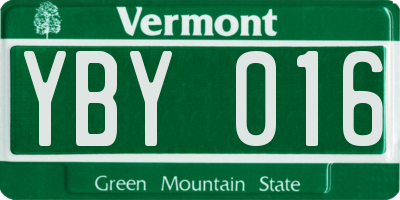 VT license plate YBY016