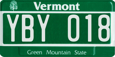 VT license plate YBY018