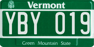 VT license plate YBY019