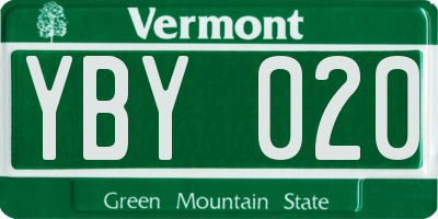VT license plate YBY020