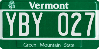VT license plate YBY027