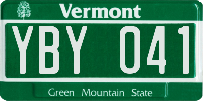 VT license plate YBY041