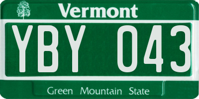 VT license plate YBY043
