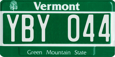VT license plate YBY044