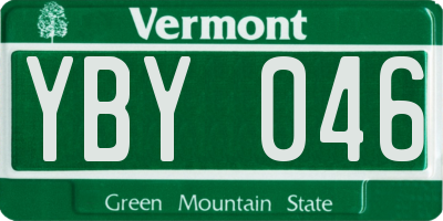 VT license plate YBY046