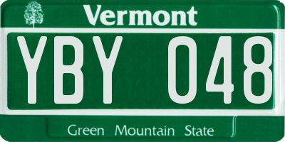 VT license plate YBY048