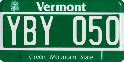 VT license plate YBY050