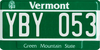 VT license plate YBY053