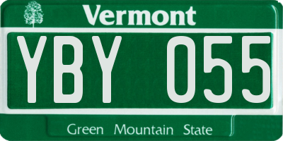 VT license plate YBY055
