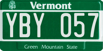VT license plate YBY057