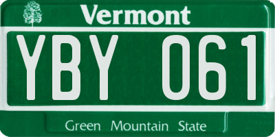 VT license plate YBY061