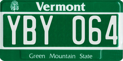 VT license plate YBY064