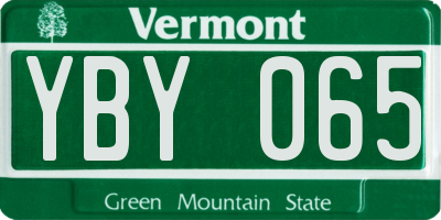 VT license plate YBY065