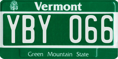 VT license plate YBY066