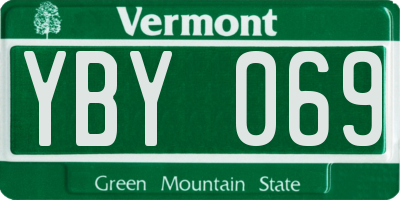 VT license plate YBY069