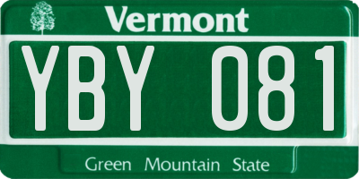 VT license plate YBY081