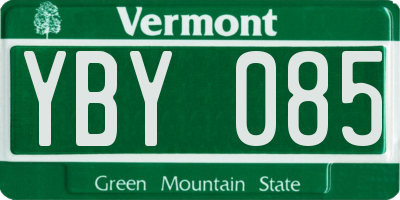 VT license plate YBY085