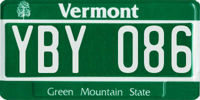VT license plate YBY086