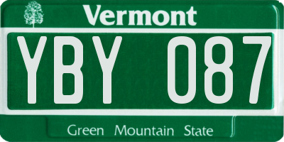 VT license plate YBY087