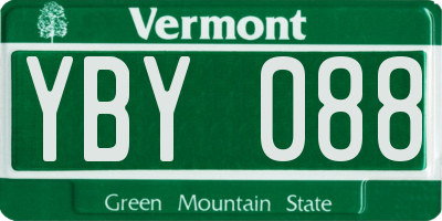 VT license plate YBY088