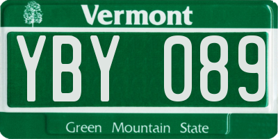 VT license plate YBY089