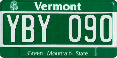 VT license plate YBY090