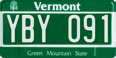 VT license plate YBY091