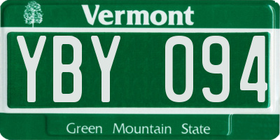 VT license plate YBY094