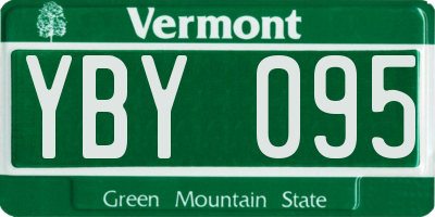 VT license plate YBY095