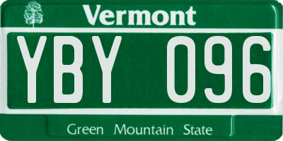 VT license plate YBY096