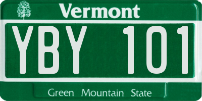 VT license plate YBY101