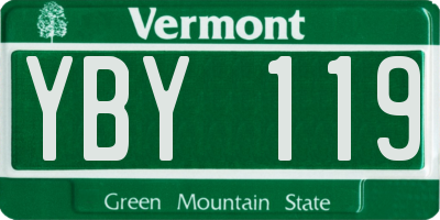 VT license plate YBY119
