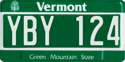 VT license plate YBY124