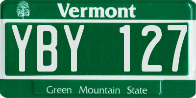 VT license plate YBY127