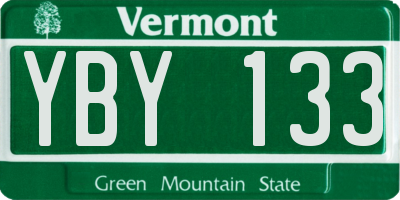 VT license plate YBY133