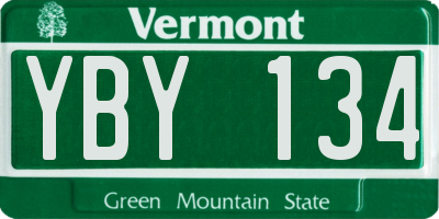 VT license plate YBY134