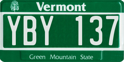 VT license plate YBY137