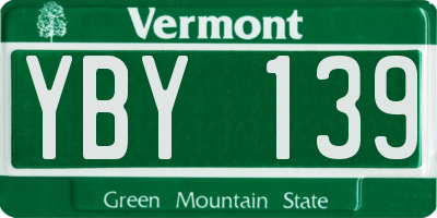 VT license plate YBY139