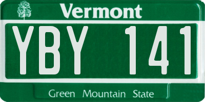 VT license plate YBY141