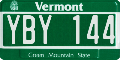 VT license plate YBY144