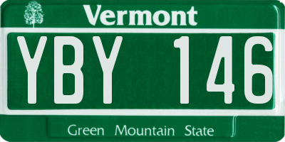 VT license plate YBY146