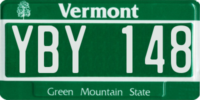VT license plate YBY148