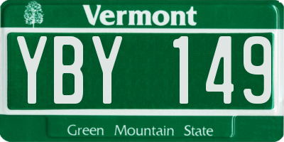 VT license plate YBY149