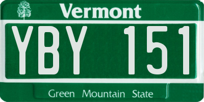 VT license plate YBY151