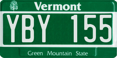 VT license plate YBY155